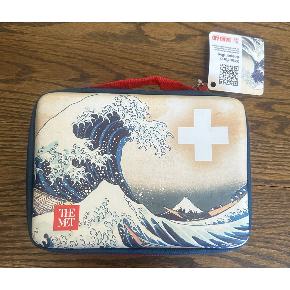 Band-Aid The Met Great Wave First Aid Kit Bag Unisex OS Blue Art Case Hokusai